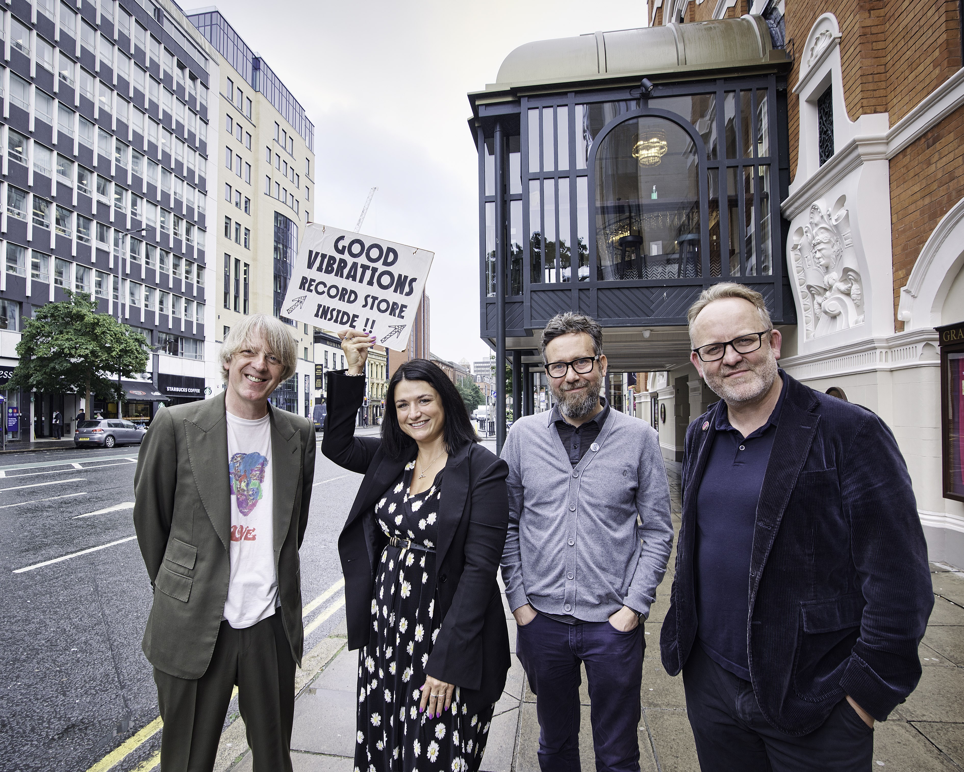 Lyric production of Good Vibrations on tour to GOH L-R Karly Greene, Jimmy Fay, Terri Hooley, Naomi Waite, Helen McGorman_credit Brian Morrison