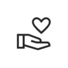 Icon stat hand heart