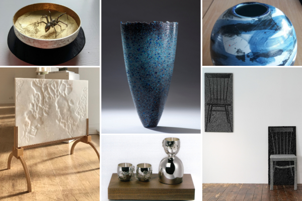 collage of craft pieces featured in the exhibition.