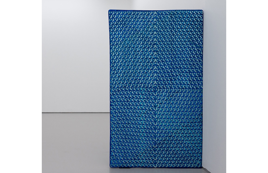 Portal by Grace McMurray. Glitter and Velvet Ribbon Weave on Wooden Frame