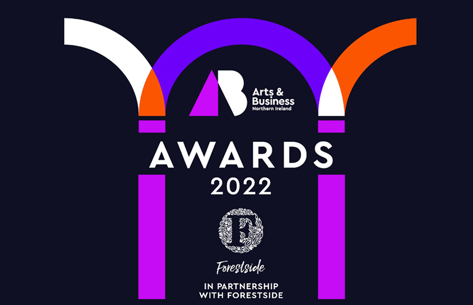 Arts and Business NI Awards branding on a dark navy background.