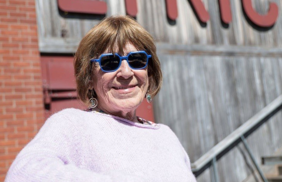 Marie Jones Standing outside the Lyric Theatre